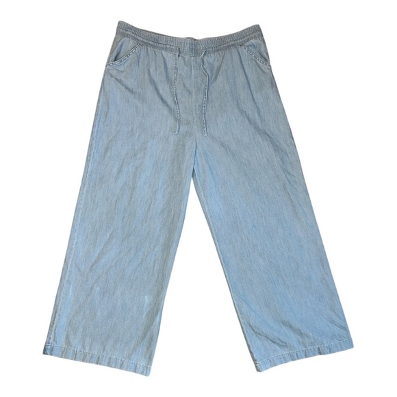 Wrangler Drawstring Chambray Wide Leg Pants Size XL KD1 - Picture 1 of 5
